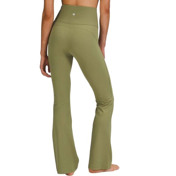 NWT Lululemon Groove Super High Rise Flared Pant Nulu Bronze Green 14 - Picture 2 of 11
